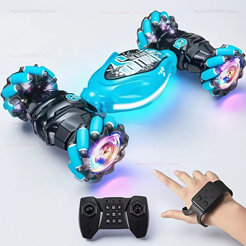 4WD RC Stunt Car – LED Drift, Gesture Control & Twist Deformation Toy