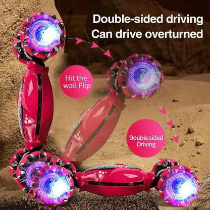 4WD RC Stunt Car – LED Drift, Gesture Control & Twist Deformation Toy