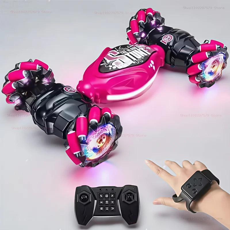 4WD RC Stunt Car – LED Drift, Gesture Control & Twist Deformation Toy