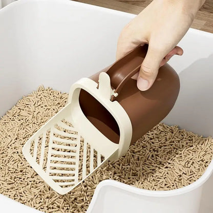 🐾 Cat Litter Scooper Set – With Holder & Waste Can for Easy Cleaning