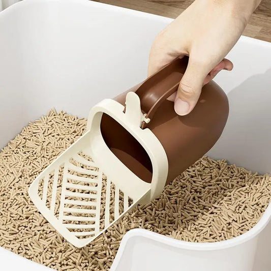 🐾 Cat Litter Scooper Set – With Holder & Waste Can for Easy Cleaning