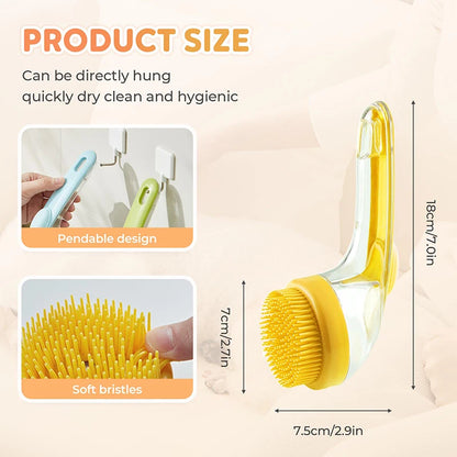 2-in-1 Dog & Cat Bath Brush – With Shampoo Dispenser🧼