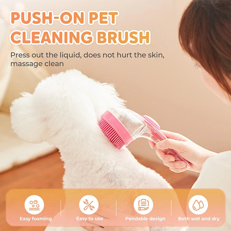 2-in-1 Dog & Cat Bath Brush – With Shampoo Dispenser🧼