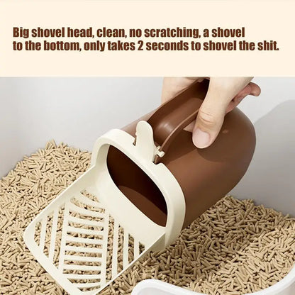 🐾 Cat Litter Scooper Set – With Holder & Waste Can for Easy Cleaning