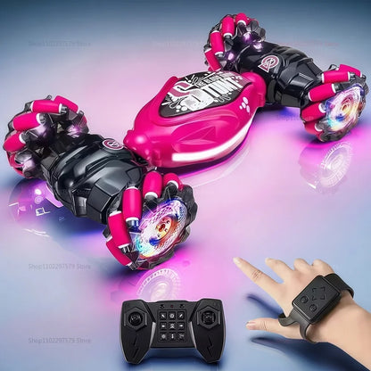 4WD RC Stunt Car – LED Drift, Gesture Control & Twist Deformation Toy