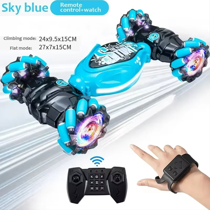 4WD RC Stunt Car – LED Drift, Gesture Control & Twist Deformation Toy