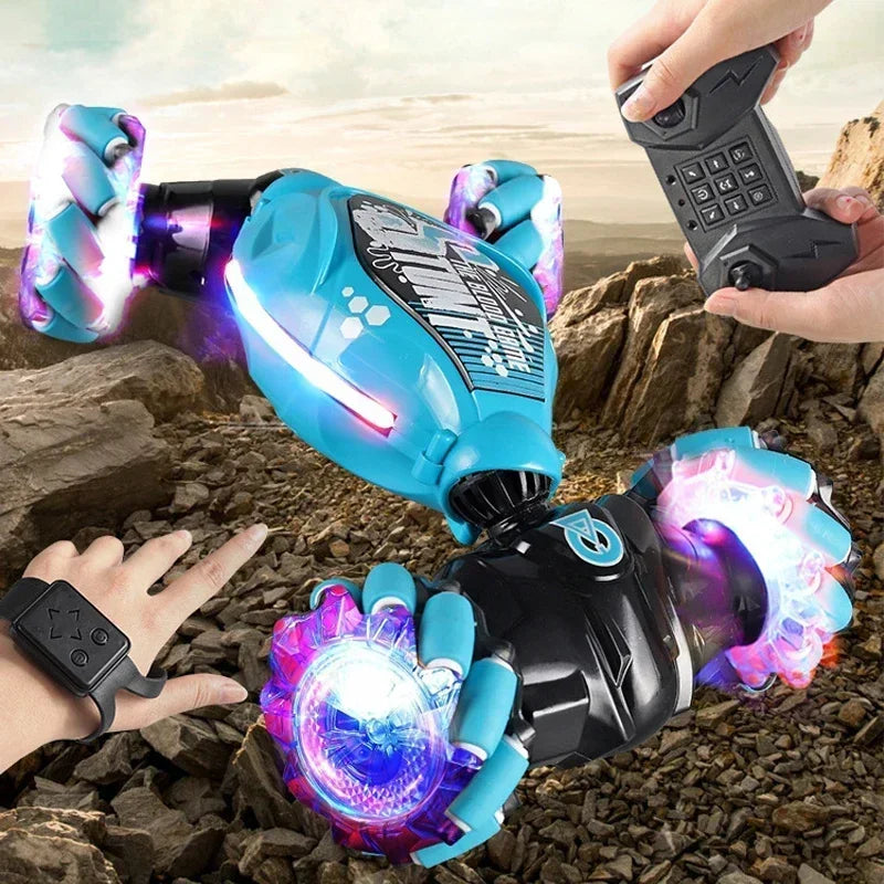 4WD RC Stunt Car – LED Drift, Gesture Control & Twist Deformation Toy