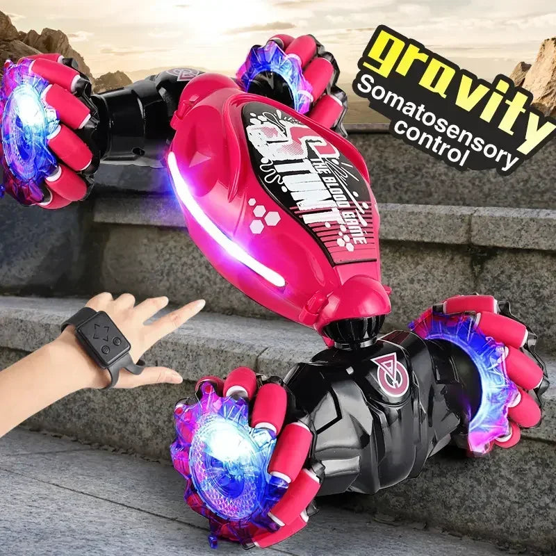 4WD RC Stunt Car – LED Drift, Gesture Control & Twist Deformation Toy