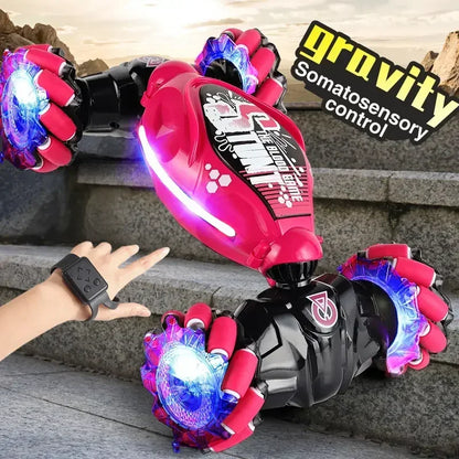 4WD RC Stunt Car – LED Drift, Gesture Control & Twist Deformation Toy